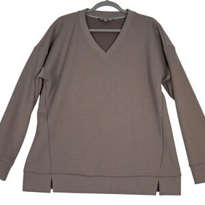 MARC NEW YORK Womens Taupe Pullover Top XL Neutral Sweatshirt Luxe Athleisure‎